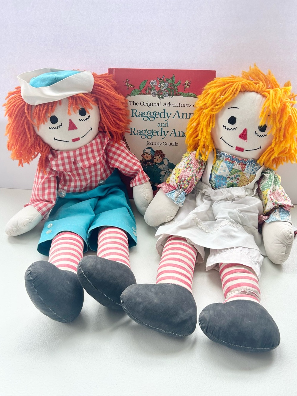 Raggedy Ann and Andy Plush Dolls and Book Soft Toy Collectible and Adventures